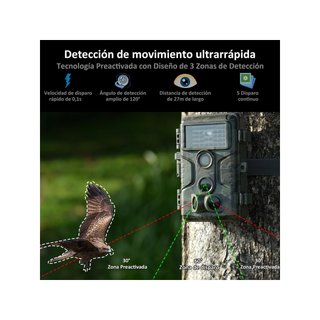 - GardePro A3S cámara fototrampeo 64MP visión
