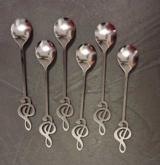 Set 6 cucchiaini chiave di violino in acciaio