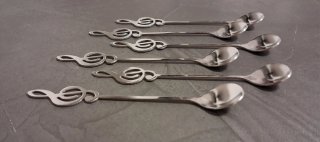 Set 6 cucchiaini chiave di violino in acciaio