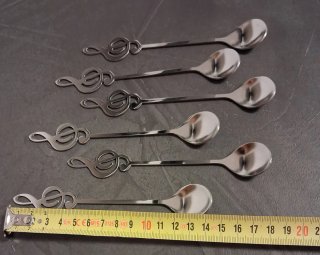 Set 6 cucchiaini chiave di violino in acciaio