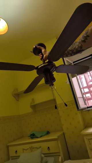 Ventilador de techo madera y metal