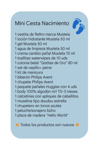 Cesta regalo bebé azul/ Mustela/ Philips Avent ...