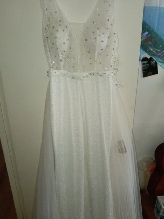 Vestido de Novia Blanco Brillante