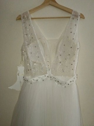 Vestido de Novia Blanco Brillante