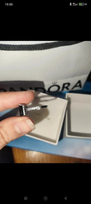 Anillo Pandora Circonita Azul Plata