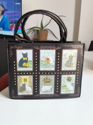 Bolso Negro Tarot Gatos