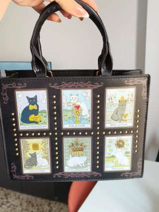 Bolso Negro Tarot Gatos