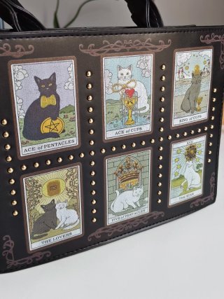 Bolso Negro Tarot Gatos