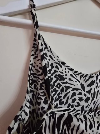 Vestido midi lencero animal print