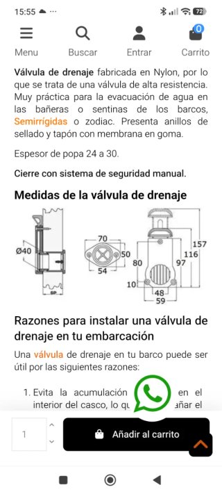 Tapón desagüe barca hinchable