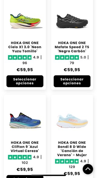 Zapatillas Hoka One One running amarillas
