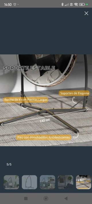 Soporte Acero Silla Colgante Portavasos con silla