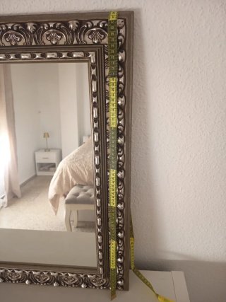 Espejo decorativo dorado y plateado