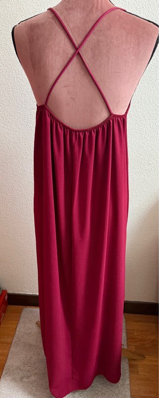 Vestido largo granate talla única