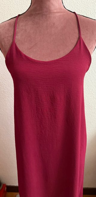 Vestido largo granate talla única