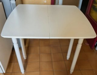 Mesa de cocina plegable blanca