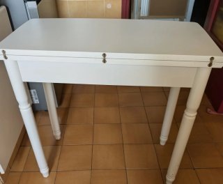 Mesa de cocina plegable blanca