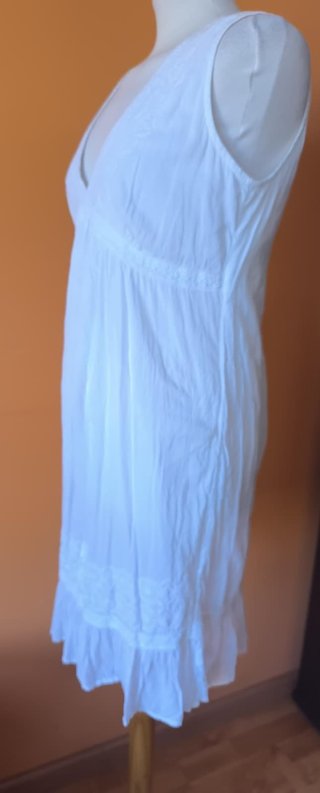 Vestido Blanco Ibicenco Bordado Talla L