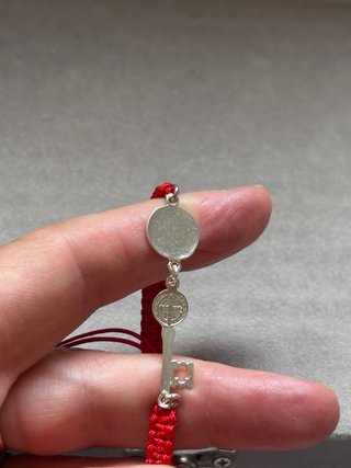 Pulsera Macramé Rojo y Plata 925