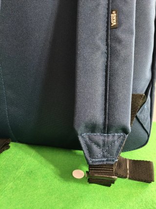 Mochila Vans Azul con bordado naranja