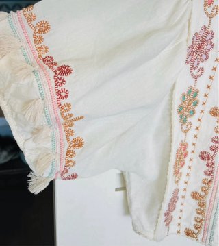 Blusa Zara bordada flecos