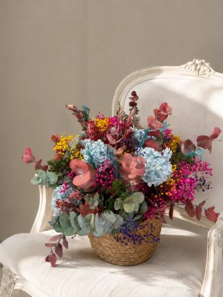 Arreglo floral seco multicolor