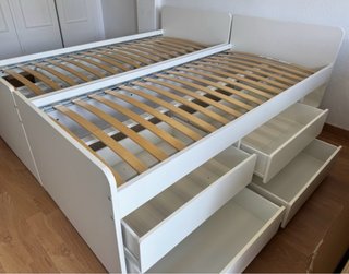 Cama Ikea SLÄKT con cajones y colchón