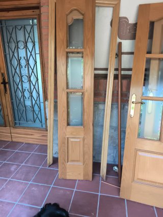 2 Puertas de Madera con Cristal