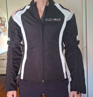 Chaqueta Moto Mujer Negra y Rosa