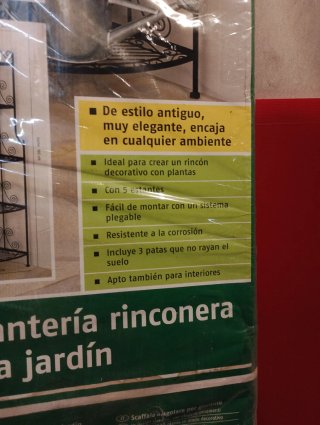 ESTANTERÍA RINCONERA JARDÍN  2A OPORTUNITAT