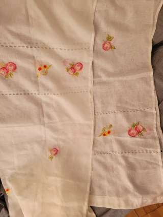 Cortinas de cocina bordadas flores