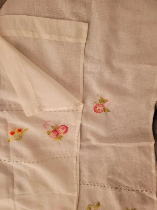 Cortinas de cocina bordadas flores