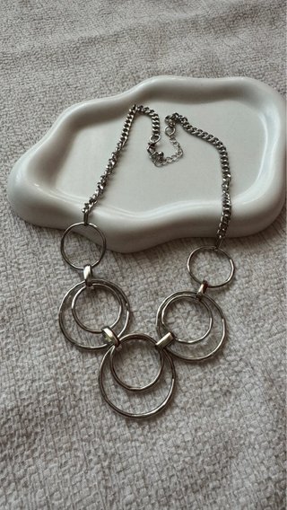 Collana donna argentata con maxi cerchi