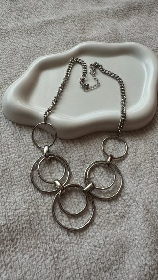 Collana donna argentata con maxi cerchi