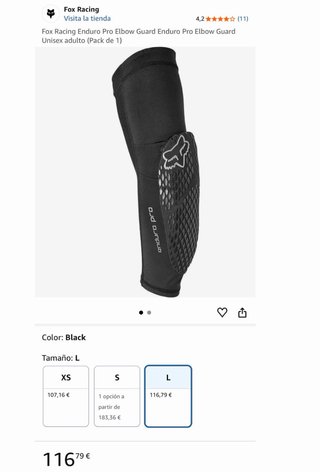 Coderas Fox Enduro Pro d3O Talla L