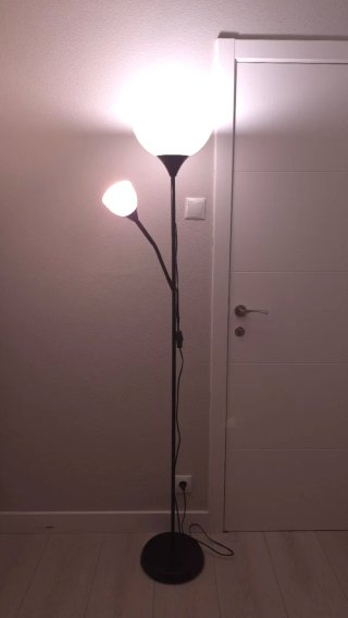 Lámpara de pie con luz de lectura orientable