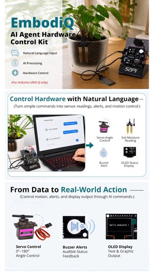 NUEVO! EmBodiQ AI Starter Kit Arduino UNO Q