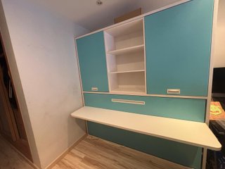 Cama abatible de 90 con armario y escritorio