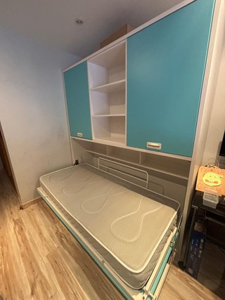 Cama abatible de 90 con armario y escritorio