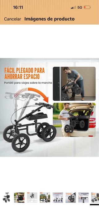Patinete Rodilla VEVOR Plegable Orientable