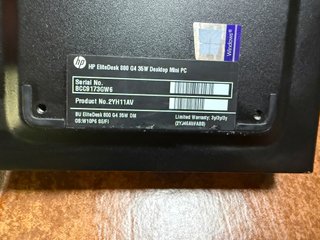 HP EliteDesk 800 G4, i5-8400T 256gb ssd 8gb ram
