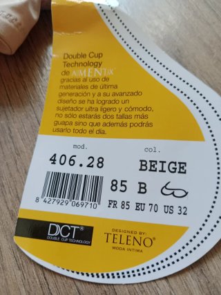 Sujetador Aumentax 85B Beige