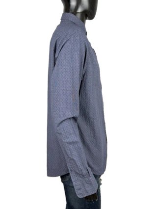 Camicia Armani Jeans Uomo XL Cotone Blu Pois