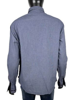 Camicia Armani Jeans Uomo XL Cotone Blu Pois