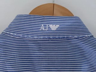 Camisa Armani Jeans Rayas Azul Talla S