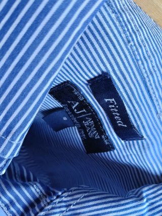 Camisa Armani Jeans Rayas Azul Talla S