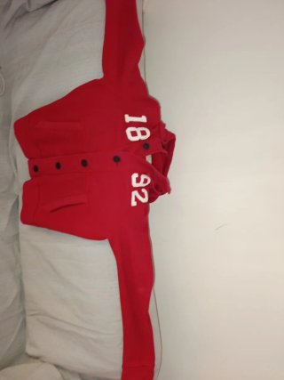 Chaqueta de algodón rojo, parte interna agamuzado