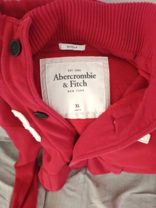 Chaqueta de algodón rojo, parte interna agamuzado