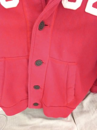 Chaqueta de algodón rojo, parte interna agamuzado