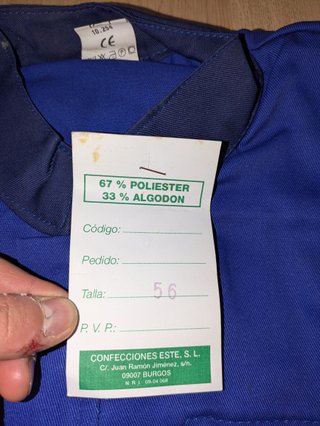 Mono de trabajo Aena (talla 56)